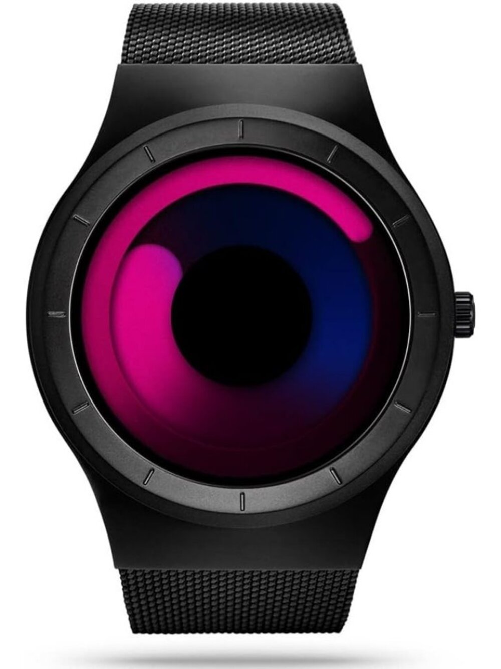 Men's Black Purple Creative Original Design Steel Mesh Unique Fashion Wristwatch